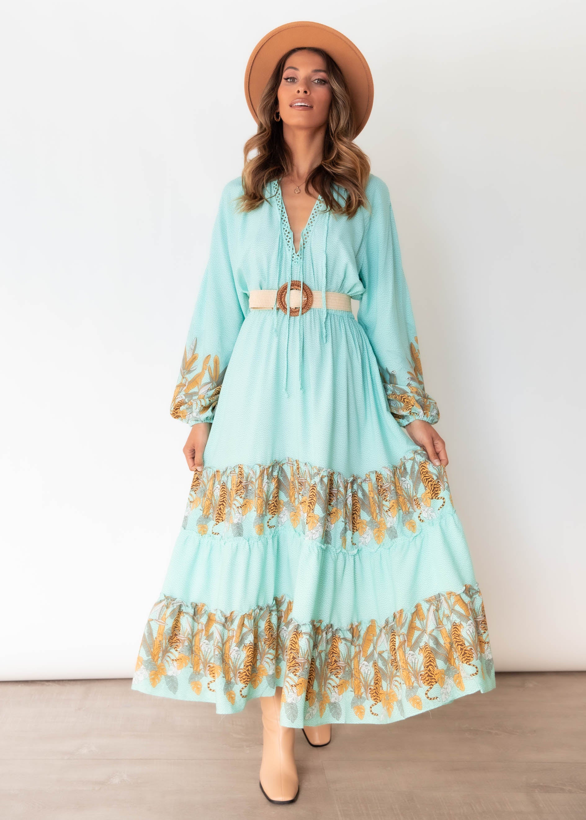 Maya Maxi Dress - Aqua Madagascar